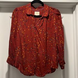 Anthropologie/Maeve button down collared blouse